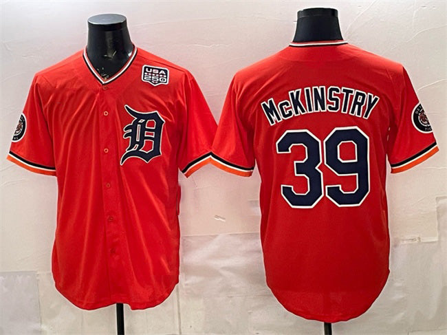 Detroit Tigers #39 Zach McKinstry Orange Jereymy 2026 Alternate USA 250' Patch Vapor Premier Limited Stitched Jersey