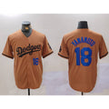 Los Angeles Dodgers #18 Yoshinobu Yamamoto Number Olive Jereymy Cool Base Limited Stitched Jerseys