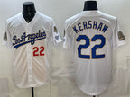 Los Angeles Dodgers #22 Clayton Kershaw White Jereymy 2026 Gold Collection 9x & B2B Champs Patch Stitched Jersey
