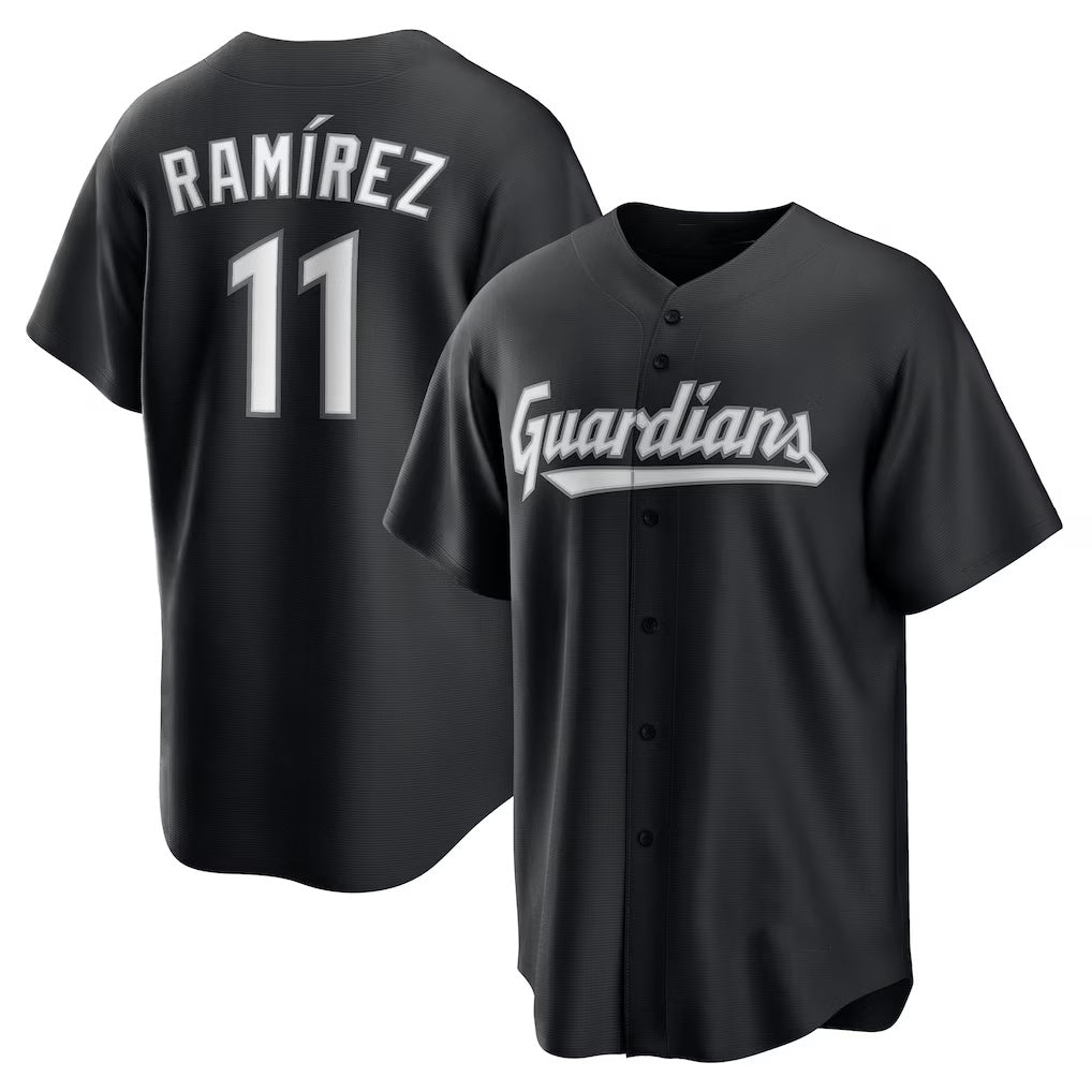 Cleveland Guardians #11 Jos¨¦ Ram¨ªrez Black Jereymy Replica Player Jersey