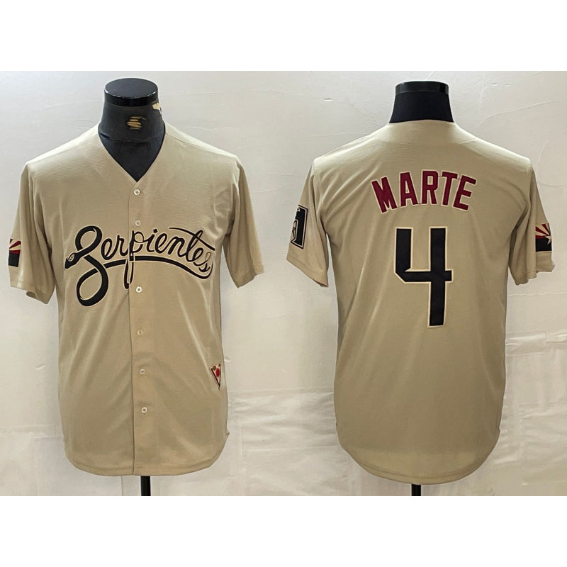 Arizona Diamondback #4 Ketel Marte 2021 Gold Jereymy City Connect Cool Base Stitched Jersey