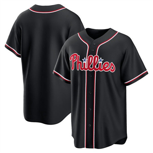 Philadelphia Phillies Blank Fashion Black Jereymy Out Stitched Jersey