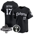 Los Angeles Dodgers #17 Shohei Ohtani Black Jereymy Mexico 2025 LA Gothic Style With Vin And 2024 World Series Champions Patch Vapor Premier Limited Stitched Jersey