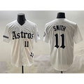Houston Astros #11 Cam Smith White Jereymy Gothic 'Houston Born Barrio Raised' Limited Stitched Jersey