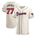Atlanta Braves #77 Joe Jimenez Player Cream Jereymy Limited Elite Home Game Stitched Jerseys