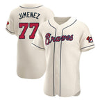 Atlanta Braves #77 Joe Jimenez Player Cream Jereymy Limited Elite Home Game Stitched Jerseys