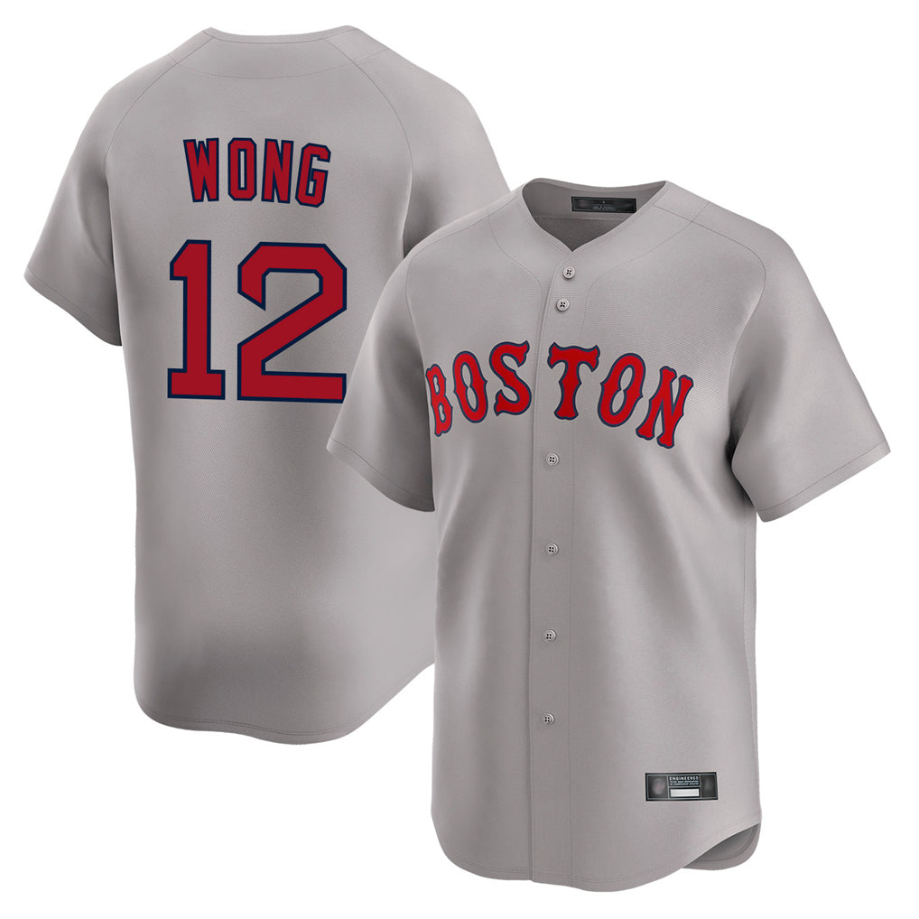 Boston Red Sox #12 Connor Wong Player Gray Jereymy Road Limited Home Game Stitched Jerseys1