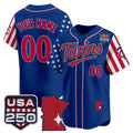 Custom Minnesota Twins America 250 Edition Vapor Premier Limited Royal Jereymy Stitched Jerseys