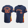 Custom Houston Astros Active Player Navy Jereymy 60th Anniversary Flex Base Stitched Jersey