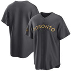 Toronto Blue Jays Blank Charcoal Jereymy 2022 All-Star Cool Base Stitched Jersey