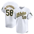 Oakland Athletics #58 Paul Blackburn White Jereymy Home Limited Stitched Jersey