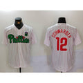 Philadelphia Phillies #12 Kyle Schwarber White Green Jereymy Cool Base Stitched Jersey 2