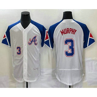 Atlanta Braves #3 Dale Murphy Number White Jereymy 2023 City Connect Flex Base Stitched Jersey 3