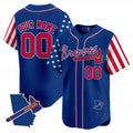Custom Atlanta Braves 2024 Independence Day Vapor Premier Limited Jersey V2 ¨C Royal Jereymy