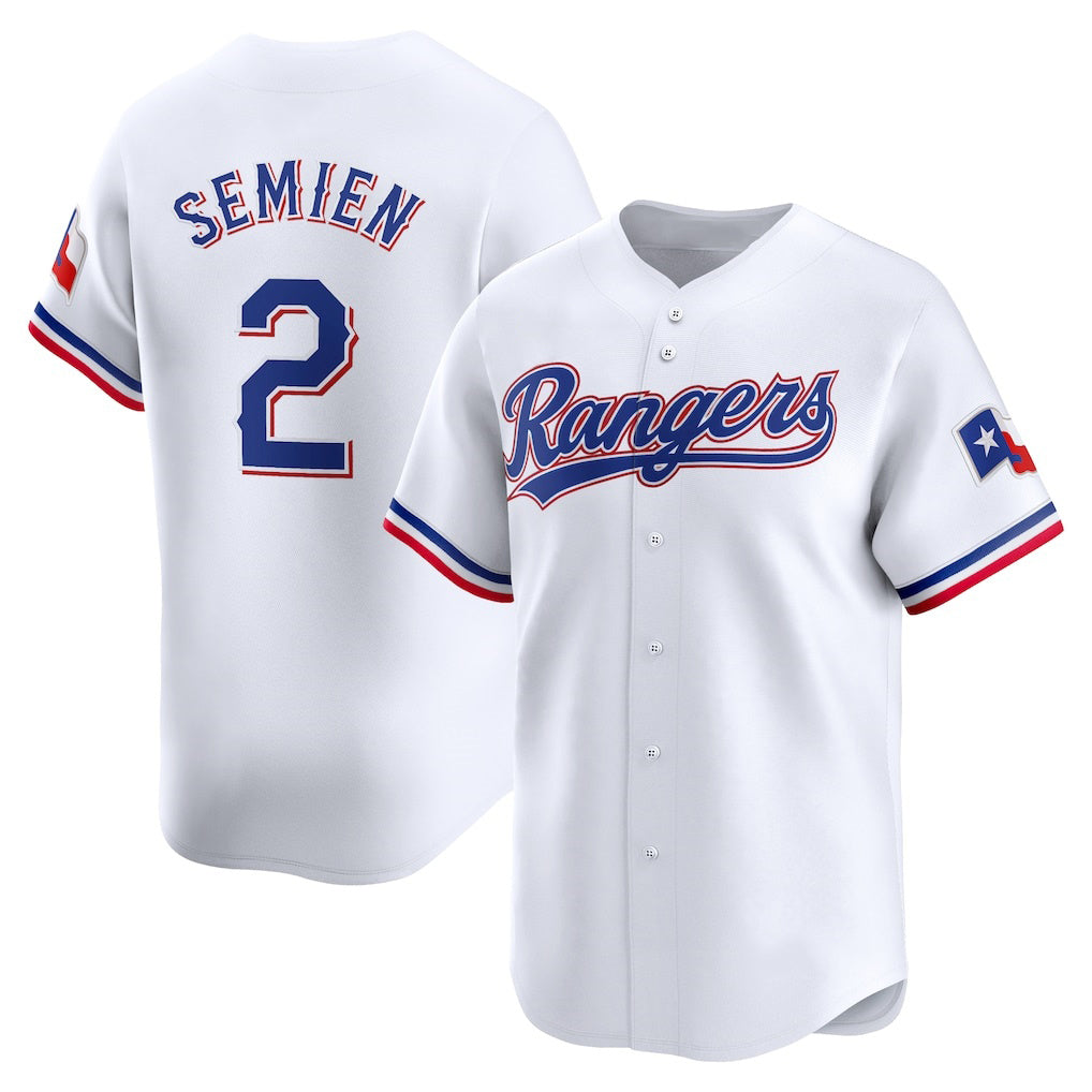 Texas Rangers #2 Marcus Semien White Jereymy Home Limited Player Jersey