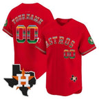 Custom Houston Astros Mexico Texas Patch Vapor Premier Limited Jersey ¨CRed Jereymy
