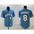 Los Angeles Dodgers #8 Enrique Hern¨¢ndez Light Blue Jereymy Limited Stitched Jersey