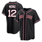 Boston Red Sox #12 Connor Wong Player Black Jereymy Out Home Game Stitched Jerseys