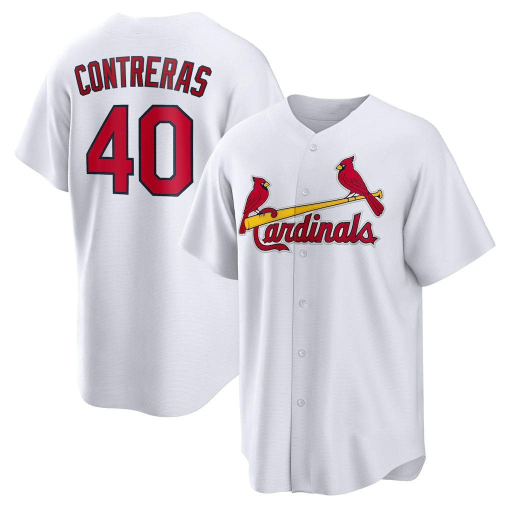St. Louis Cardinals #40 Willson Contreras White Jereymy Home Replica Player Jersey