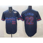 Toronto Blue Jays #22 Ernie Clement Navy Jereymy 2025 World Series City Connect Limited Stitched Jersey