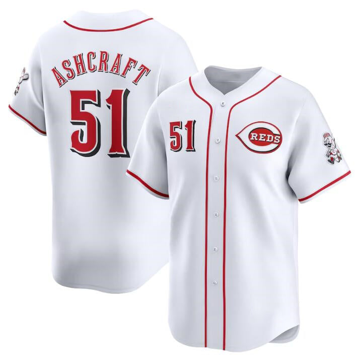 Cincinnati Reds #51 Graham Ashcraft White Jereymy Home Limited Stitched Jersey
