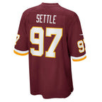 W.Football Team #97 Tim Settle Burgundy Jereymy Game Player Jersey