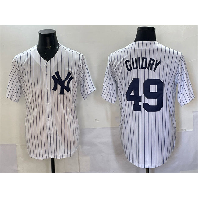 New York Yankees #49 Ron Guidry White Jereymy Cool Base Stitched Jersey