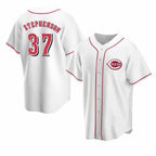 Cincinnati Reds #37 Tyler Stephenson White Jereymy Stitched Cool Base Jersey