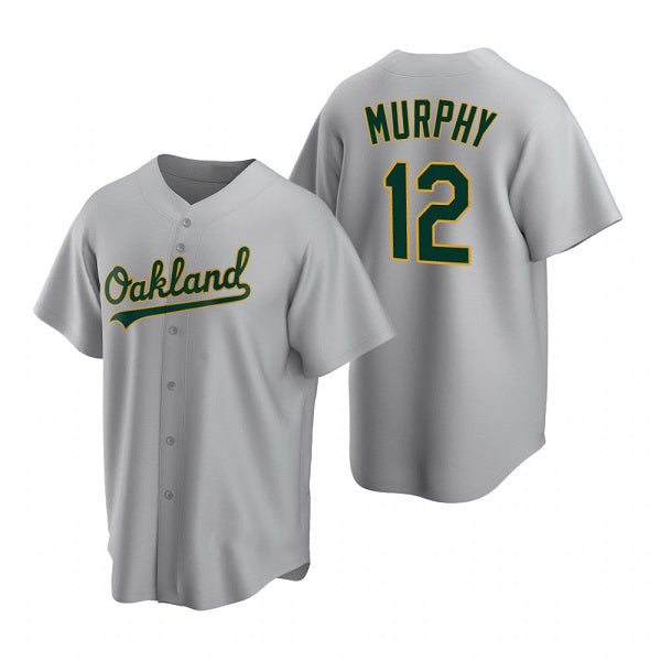 Oakland Athletics #12 Sean Murphy Grey Jereymy Cool Base Stitched Jersey