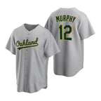 Oakland Athletics #12 Sean Murphy Grey Jereymy Cool Base Stitched Jersey
