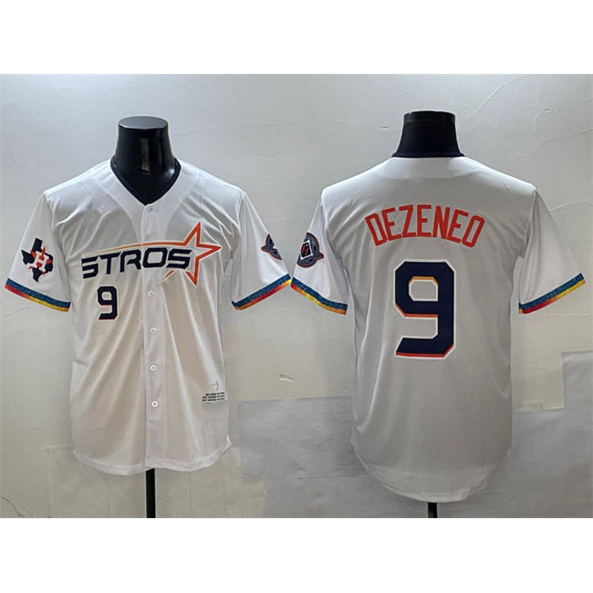 Houston Astros #9 Zach Dezenzo White Jereymy 2025 City Connect With Texas Patch Limited Stitched Jersey