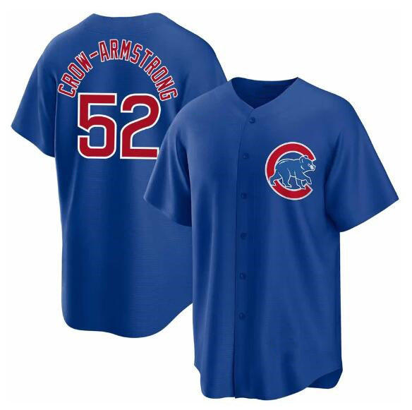 Chicago Cubs #52 Pete Crow-Armstrong Blue Jereymy 2024 Cool Base Stitched Jersey