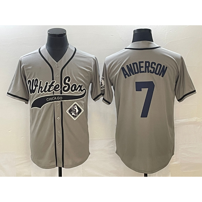 Chicago White Sox #7 Tim Anderson Grey Jereymy Cool Base Stitched Jersey