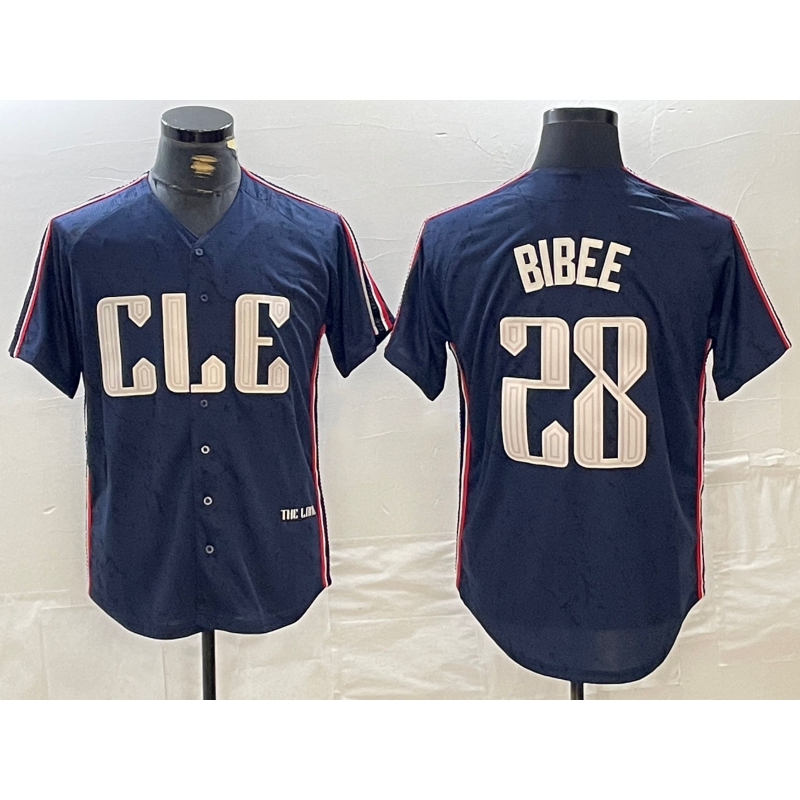 Cleveland Guardians #28 Tanner Bibee Navy Jereymy 2024 City Connect Limited Stitched Jersey