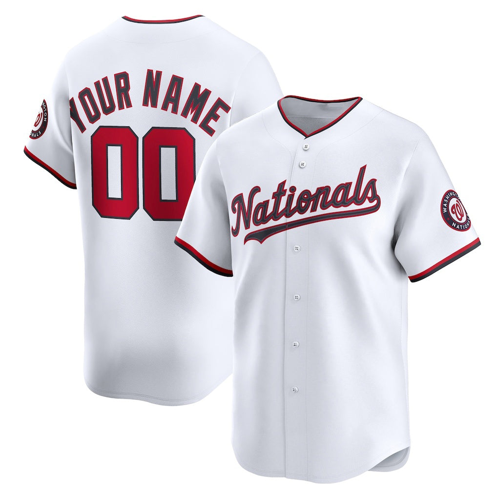 Custom Washington Nationals White Jereymy Home Limited Jersey