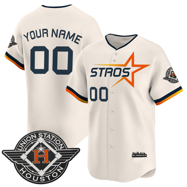Custom Houston Astros Active Player Cream Jereymy 2025 City Connect Limited Stitched Jersey