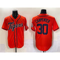 Detroit Tigers #30 Kerry Carpenter Orange Jereymy With Patch Cool Base Stitched Jersey