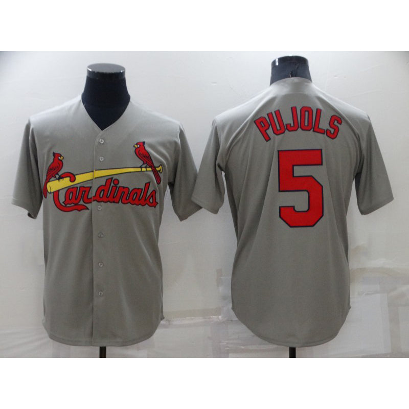 St. Louis Cardinals #5 Albert Pujols Grey Jereymy Stitched Cool Base Jersey