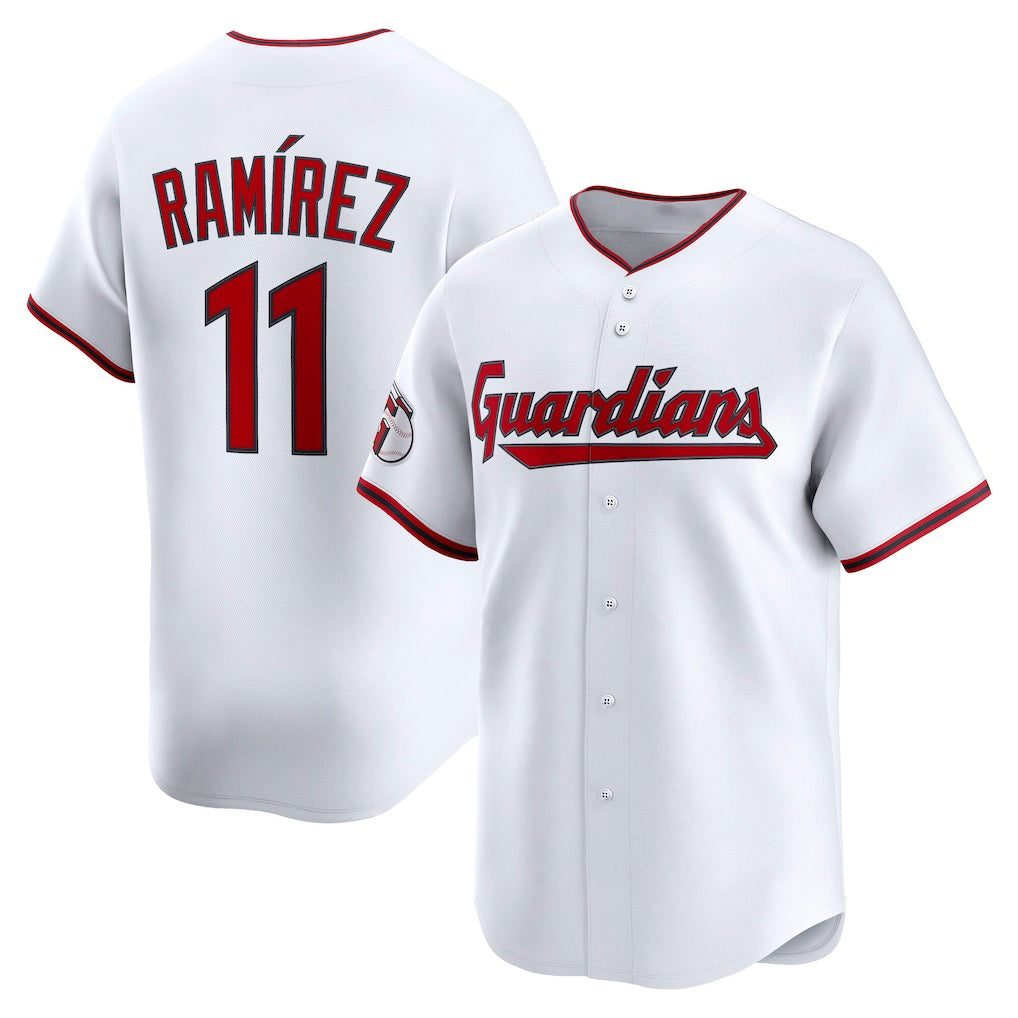 Cleveland Guardians #11 Jos¨¦ Ram¨ªrez White Jereymy Home Limited Player Jersey