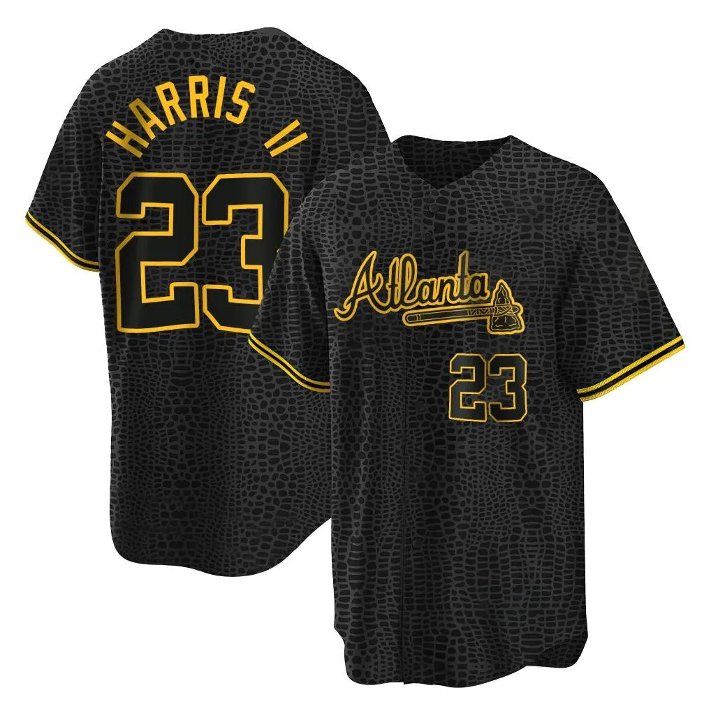 Atlanta Braves #23 Michael Harris II Player Black Jereymy Snake Skin City Home Game Stitched Jerseys