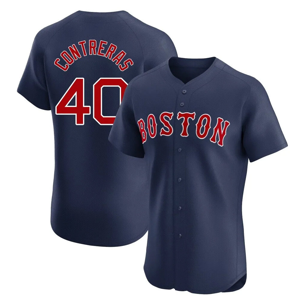 Boston Red Sox #40 Willson Contreras Player Navy Jereymy Limited Elite Home Game Stitched Jerseys1
