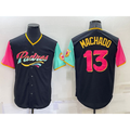 San Diego Padres #13 Manny Machado Black Jereymy 2022 City Connect Cool Base Stitched Jersey