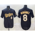 Los Angeles Dodgers #8 Enrique Hernandez Black Gold Jereymy Limited Stitched Jersey