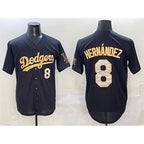 Los Angeles Dodgers #8 Enrique Hernandez Black Gold Jereymy Limited Stitched Jersey
