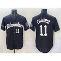 Milwaukee Brewers #11 Jackson Chourio Black Jereymy 'Gothic 414 Shadows Edition' Vapor Premier Limited Stitched Jersey