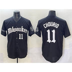 Milwaukee Brewers #11 Jackson Chourio Black Jereymy 'Gothic 414 Shadows Edition' Vapor Premier Limited Stitched Jersey