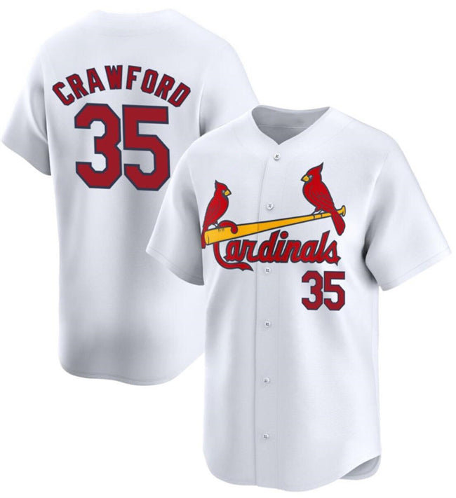 St. Louis Cardinals #35 Brandon Crawford White Jereymy Home Limited Stitched Jersey