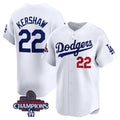 Los Angeles Dodgers #22 Clayton Kershaw White Jereymy 2024 World Series Champions Home Limited Stitched Jersey