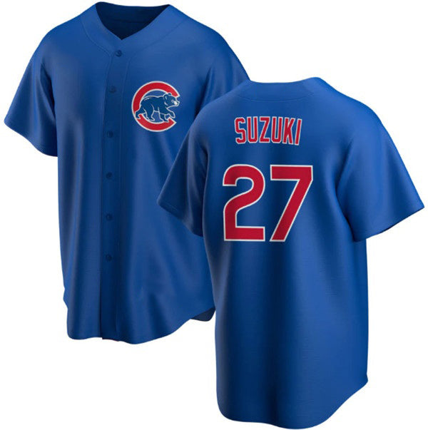 Chicago Cubs #27 Seiya Suzuki Royal Jereymy Cool Base Stitched Jersey