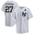 New York Yankees #27 Giancarlo Stanton White Jereymy 2024 World Series With Name Cool Base Stitched Jersey